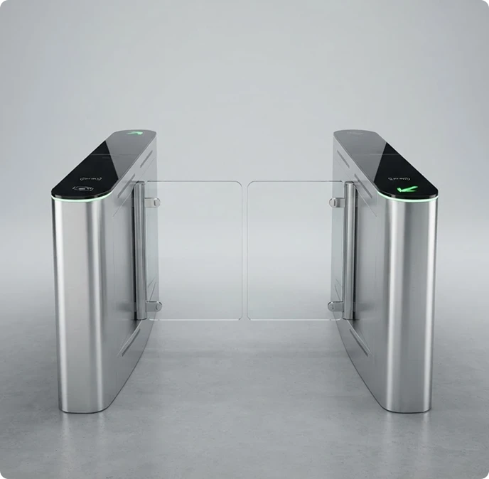 EASCO customizable speed gate turnstile with precision hardware engineering